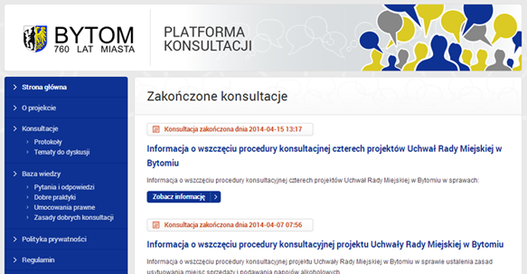 Platforma konsultacji społecznych konsultacje.bytom.pl